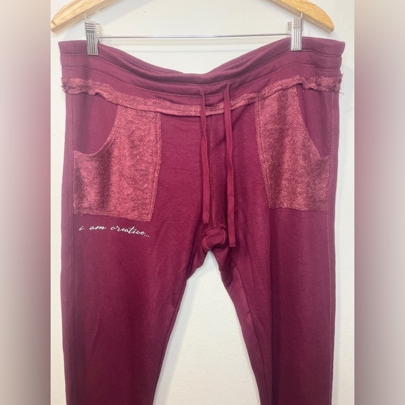 Yoga pants with pockets / maroon / size XL New With Tags - Picture 4 of 10